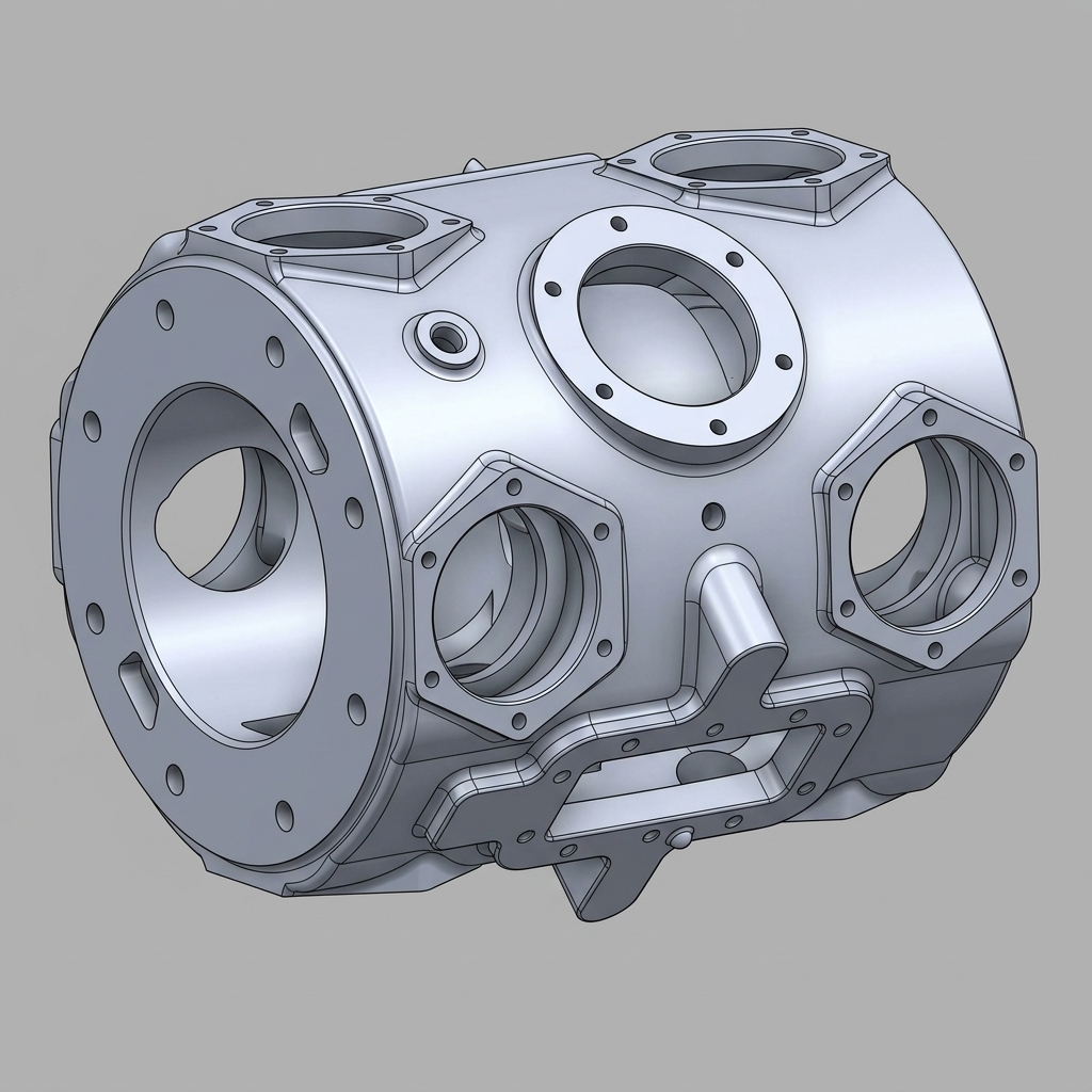 Reciprocating Compressor Housing (View 3) 3D CAD Solid Model